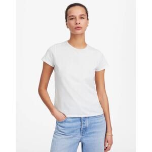 Madewell Essential Slim Tee Shirt Lightweight Cotton Basics White Medium NWT